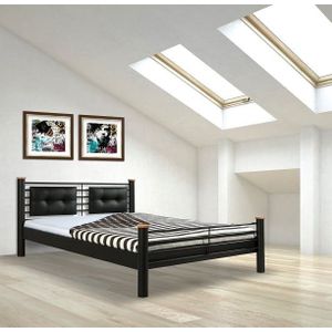 Metalen bed Luna - 160 x 220, Structuur Zwart