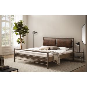 Metalen bed Aurora - 180 x 220, Structuur Graphitbruin