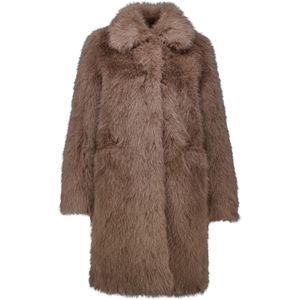 Bomboogie - Long Hair Eco Fur - Jas - Bruin - Dames