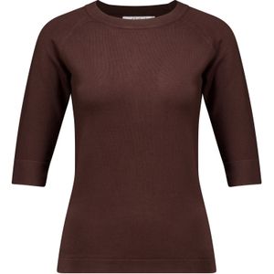 The Clothed - Moscow - Dames Trui - Bruin - Ronde Hals - Driekwart Mouwen