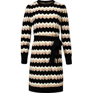 Smashed Lemon - Jurk - Zwart - Dames - Lange Mouw - Midi-lengte