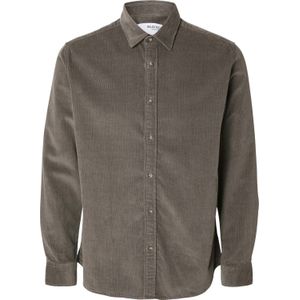 Selected Homme Overhemd Regowen Cord Bruin heren