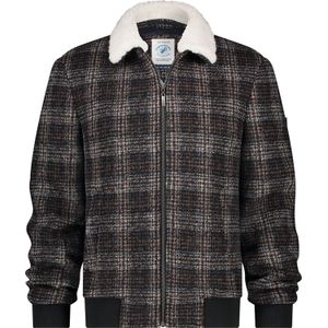 A Fish Named Fred Wollen Jas Jobber Ruit Bruin heren