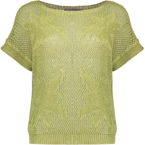 Geisha Pullover Crochet Flower Groen dames