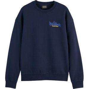 Scotch & Soda Sweater Artwork Blauw heren