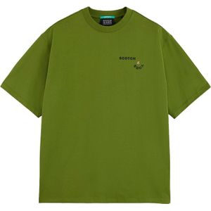 Scotch & Soda - Artwork - T-shirt - Groen - Heren