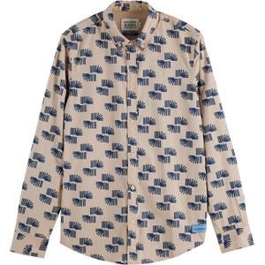 Scotch & Soda - Slim Fit Micro All Over Geprint Overhemd - Lange Mouwen