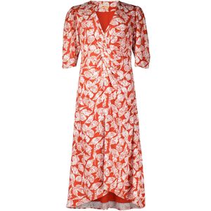 Scotch & Soda Midi wrap dress with knot detail Rood dames