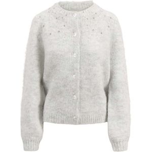 Zusss - Gebreid Vest - Grijs - Dames