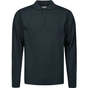 No Excess Pullover Polo Half Zip Blauw heren