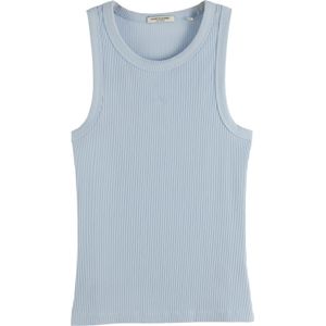 Scotch & Soda Tanktop Rib Blauw dames