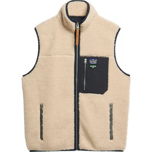Superdry Bodywarmer Vintage Retro Fleece Beige heren
