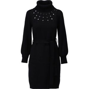 K Design Gebreide jurk met kralen Zwart dames