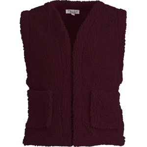 Enjoy Gilet Teddy Bordeaux Rood dames