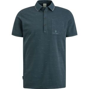Cast Iron Short sleeve polo injected cotton Blauw heren