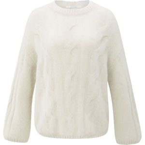 Yaya - Trui Kabelmotief - Wit - Dames