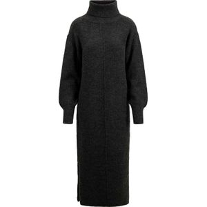Zusss - Jurk - Antraciet - Dames - Lange Mouw - Midi