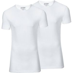 Slater T-shirt Stretch 2-Pack Wit heren