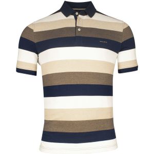 Baileys Poloshirt Jacquard Stripes Bruin heren