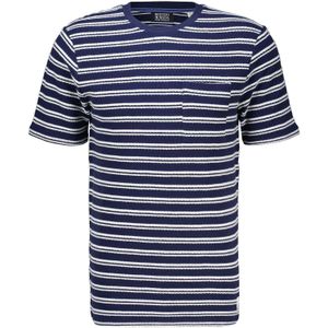 Scotch & Soda Structured Stripe Pocket T-shirt Blauw heren