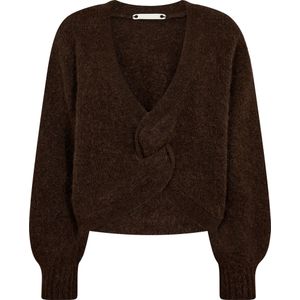 Co'couture - Trui Twist - Bruin - Dames