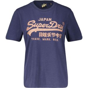 Superdry T-shirt Metallic Blauw dames
