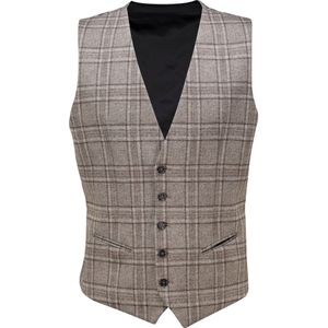 Zuitable - Gilet Dwesley Check Reversible - Beige - Heren