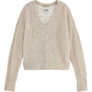 Scotch & Soda Pullover Boucl V-neck Beige dames