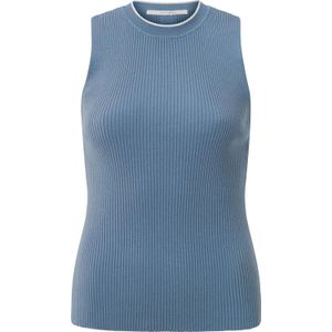 Yaya Rib knitted tanktop Blauw dames