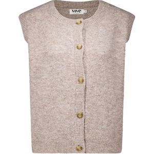 Vive La Femme Vest Amber Mouwloos Beige dames