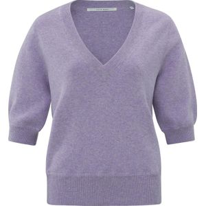 Yaya V-neck sweater with stitch det Paars dames