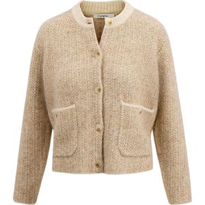 Zusss Vest met Visgraat Structuur Beige dames