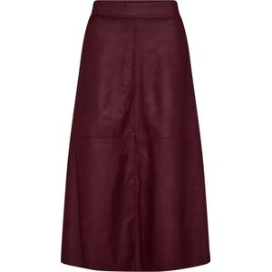 Freequent - Rok Harley - Midi Rok - Bordeaux Rood
