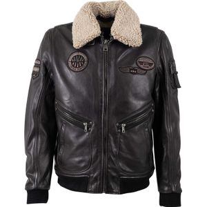 Mauritius - Jas Starpilot - Leren Bomberjas - Zwart - Heren