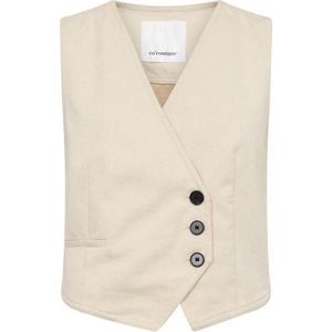 Co'couture Gilet Aries Asym Denim Beige dames