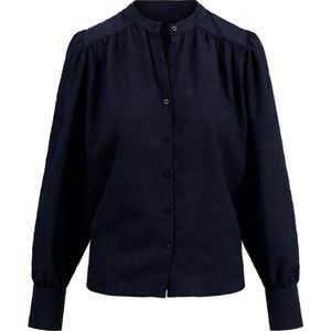 Zusss - Blouse - Blauw - Dames - Paisley Structuur