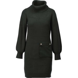 K Design - Jurk - Groen - Dames - Midi-lengte - Lange Mouwen