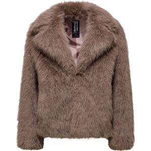 Bomboogie Korte Jas Paris met Waterafstotend imitatiebont Taupe dames