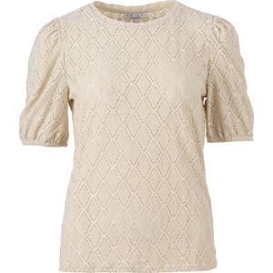 Enjoy - Top Croche Halve Pofmouw - Beige - Dames