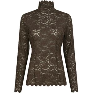 Neo Noir Top Liza Lace Flower Bruin dames