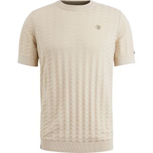 Cast Iron Short sleeve r-neck cotton modal Beige heren