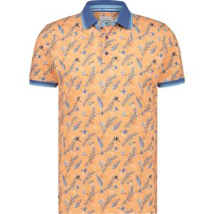 A Fish Named Fred Poloshirt Hummingbird Floral Oranje heren