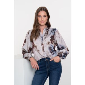 Geisha - Blouse - Grey/blue - Aquarel Bloemenprint - Dames