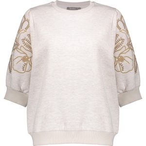 Geisha Sweater Embroidery Beige dames