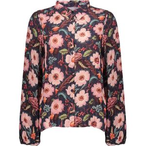 Geisha Blouse Print Flowers Blauw dames