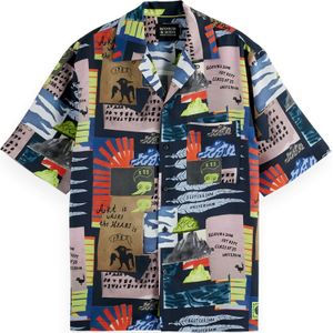 Scotch & Soda Overhemd All-over Printed Zwart heren