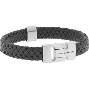 Steel&Barnett Sieraad - Broche - Leer - Zwart