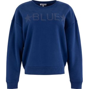 Anna Blue Sweater Puffy Crew Blauw dames