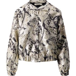 Zusss - Jaquard Glans Jasje - Beige - Dames