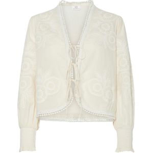 Y.a.s - Yastrine LS TOP - Crème Katoenen Longsleeve Top - Dames